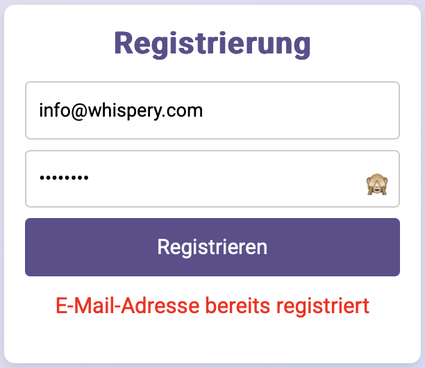 E-Mail bereits registriert